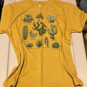 Doe Mustard Yellow Cactus & Succulent Graphic Short Sleeve Tee